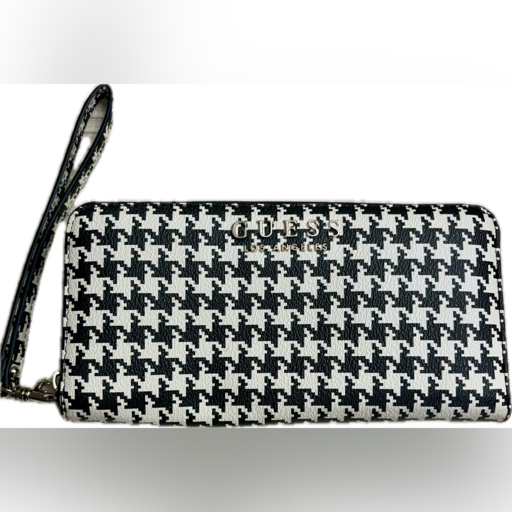 GUESS Mirema Houndstooth Wristlet